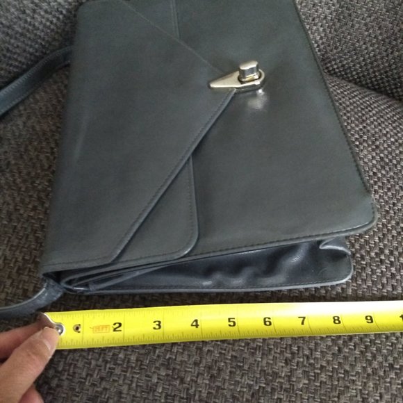 vintage 80s NWOT grey leather shoulder bag - Picture 7 of 14